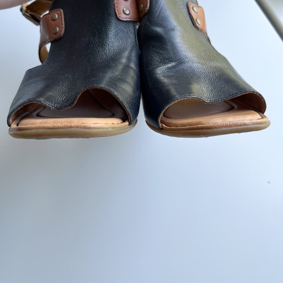 Born Sylvie Leather Sandal Black Brown Womens 10 Comfort - Picture 6 of 10